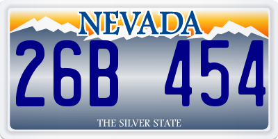 NV license plate 26B454