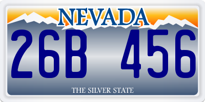 NV license plate 26B456
