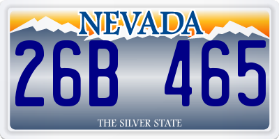 NV license plate 26B465