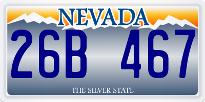 NV license plate 26B467