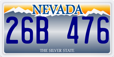 NV license plate 26B476