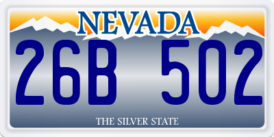 NV license plate 26B502