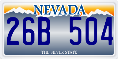 NV license plate 26B504