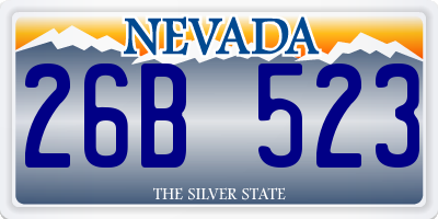 NV license plate 26B523
