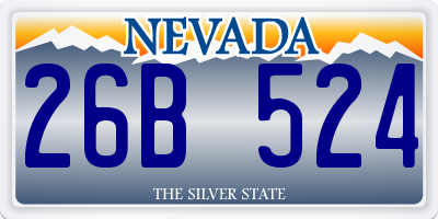 NV license plate 26B524