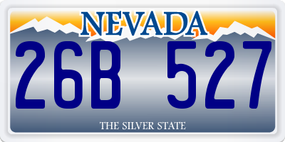 NV license plate 26B527