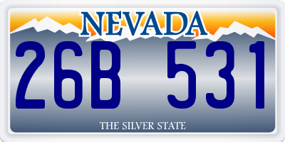 NV license plate 26B531