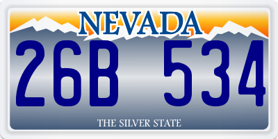 NV license plate 26B534