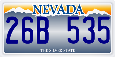 NV license plate 26B535