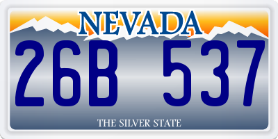 NV license plate 26B537
