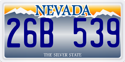 NV license plate 26B539