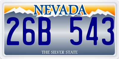 NV license plate 26B543