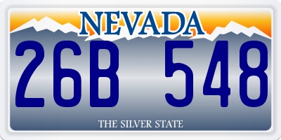 NV license plate 26B548