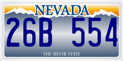 NV license plate 26B554