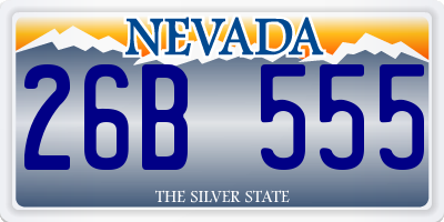 NV license plate 26B555