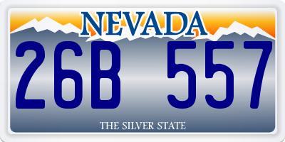 NV license plate 26B557