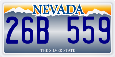 NV license plate 26B559