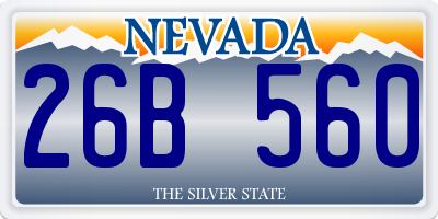 NV license plate 26B560