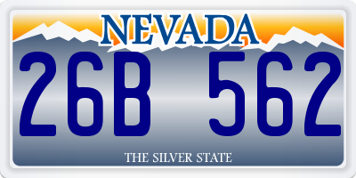 NV license plate 26B562