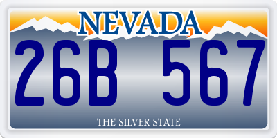 NV license plate 26B567