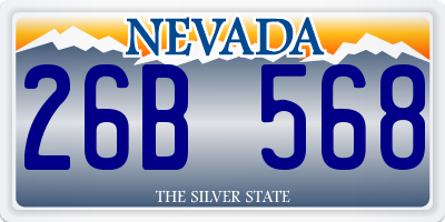 NV license plate 26B568