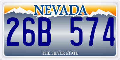 NV license plate 26B574