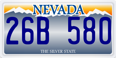 NV license plate 26B580