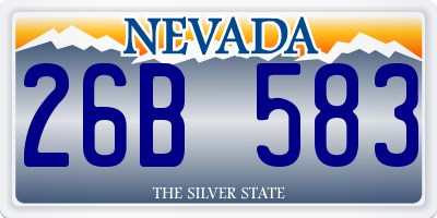 NV license plate 26B583