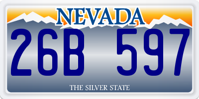 NV license plate 26B597