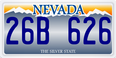NV license plate 26B626