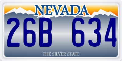 NV license plate 26B634