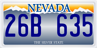 NV license plate 26B635