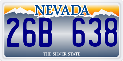 NV license plate 26B638