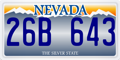 NV license plate 26B643