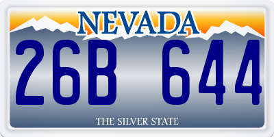 NV license plate 26B644