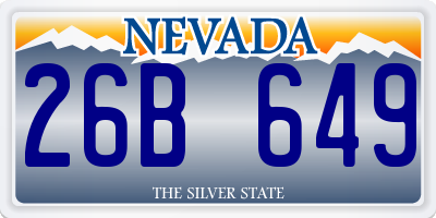 NV license plate 26B649