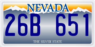 NV license plate 26B651