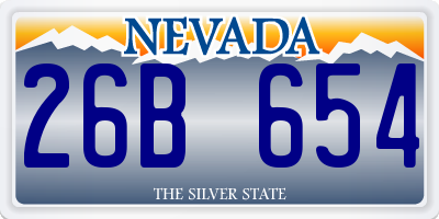 NV license plate 26B654