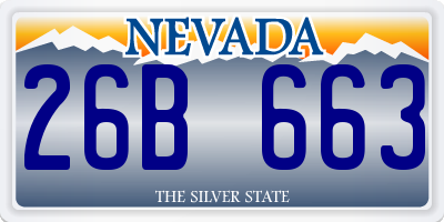 NV license plate 26B663