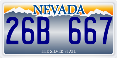 NV license plate 26B667