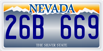 NV license plate 26B669