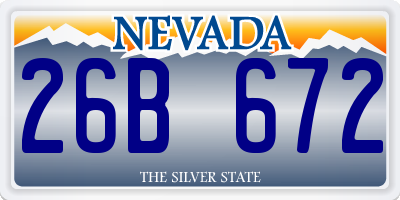 NV license plate 26B672