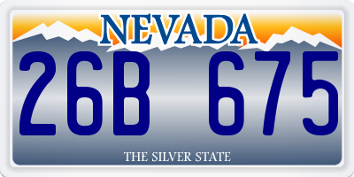 NV license plate 26B675