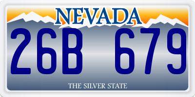 NV license plate 26B679