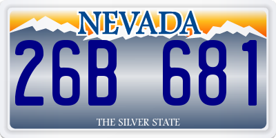 NV license plate 26B681