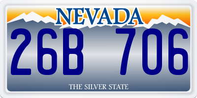 NV license plate 26B706