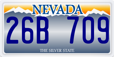 NV license plate 26B709