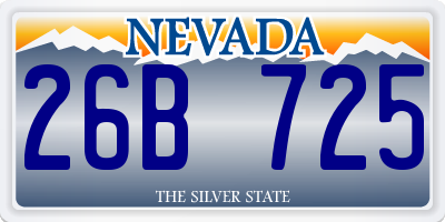 NV license plate 26B725