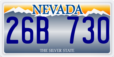 NV license plate 26B730