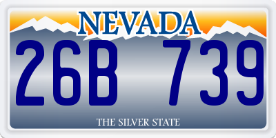 NV license plate 26B739